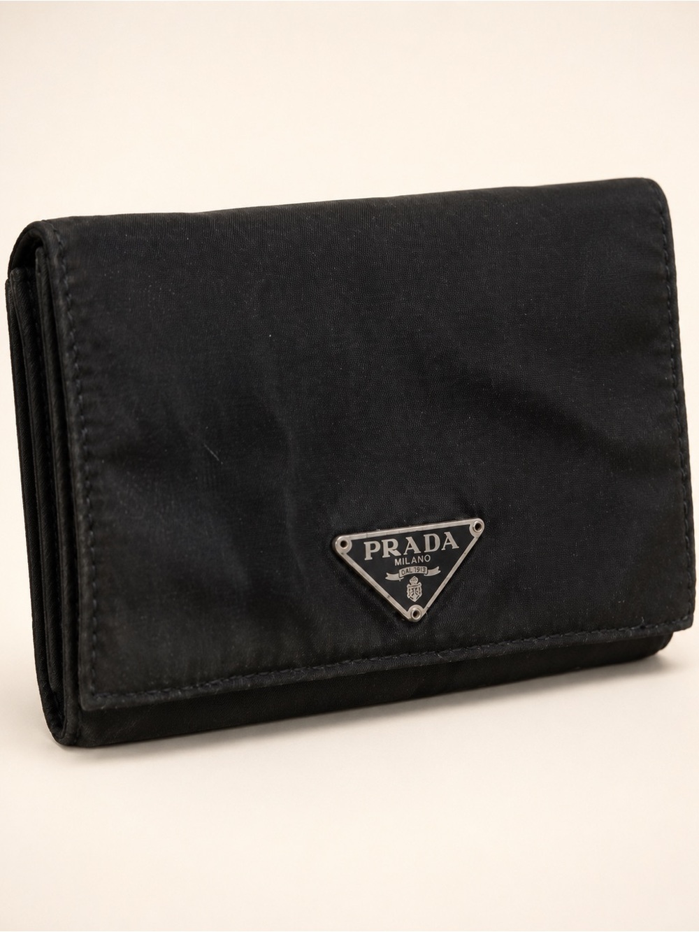 Prada Vintage Tessuto Sport Nero Black Nylon Travel Wallet MV537